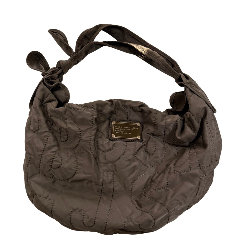 Marc by Marc‎ Jacobs Standard Supply Workwear Nylon Quilted Hobo Bag Brown Olive